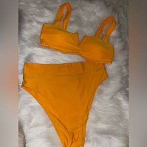 Orange 2 piece bathing suit from Aerie